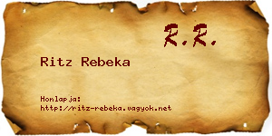 Ritz Rebeka névjegykártya